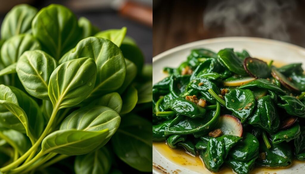 raw vs cooked spinach health benefits
