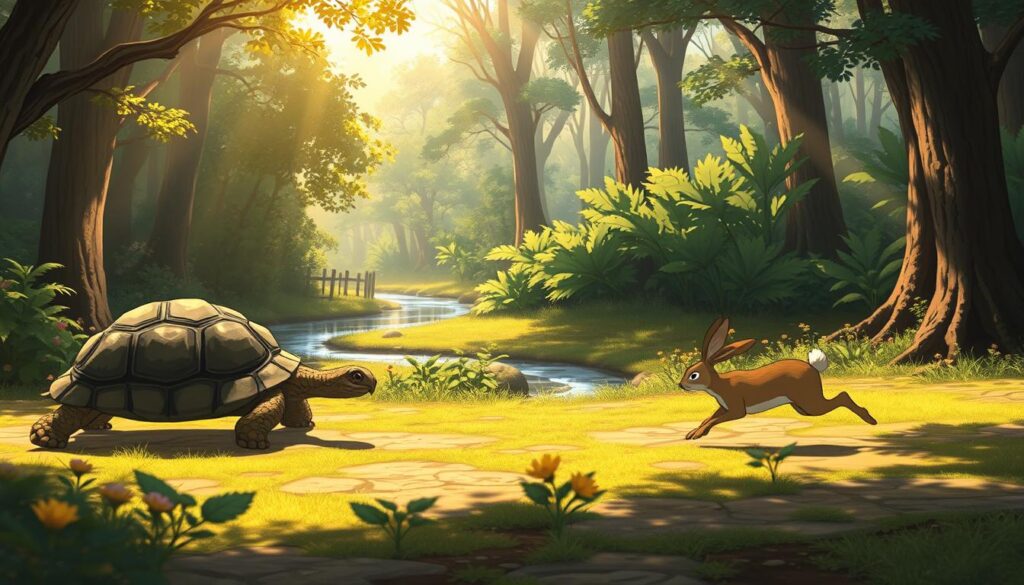 The lesson of friendship and respect in the Tortoise and Hare story.