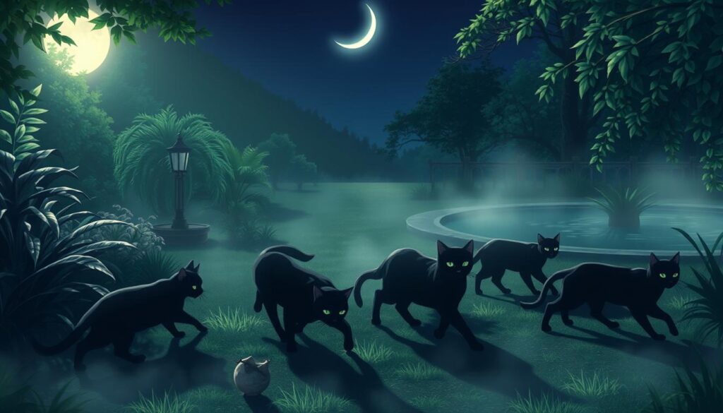 moonlight and cats