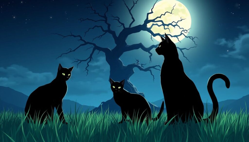 moonlit black cats