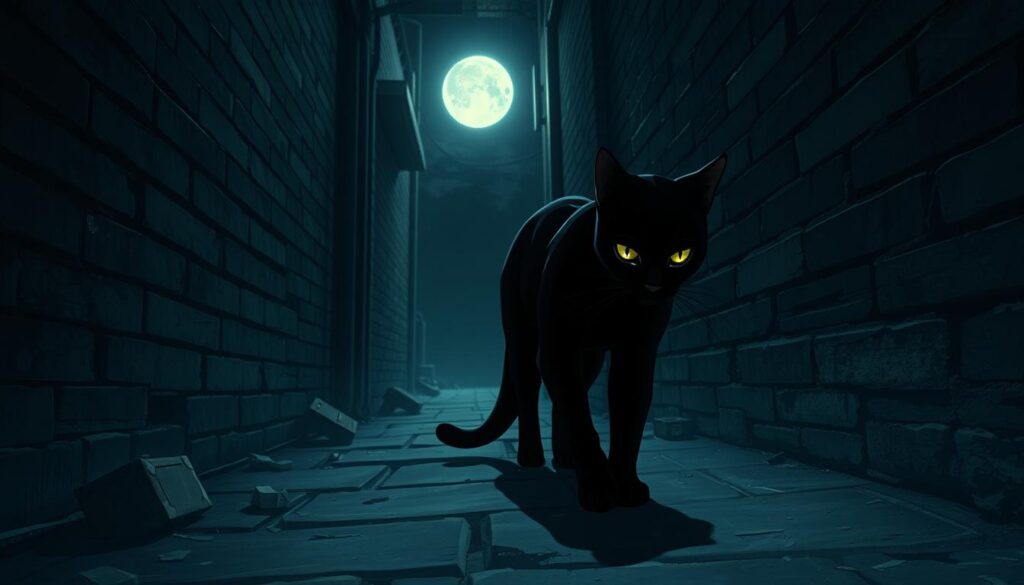 moonlit mystery in the black cat