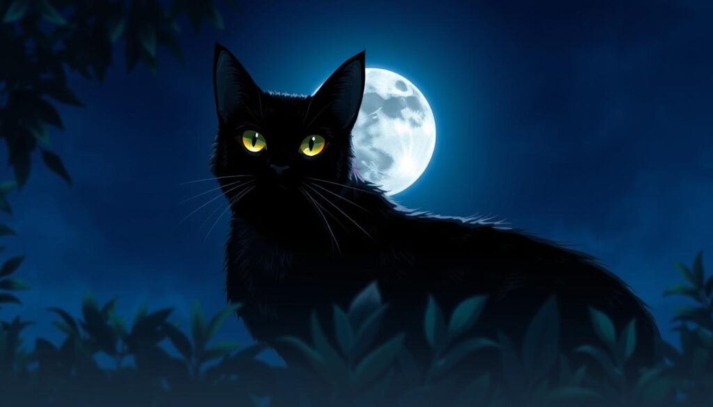 the black cat who saw the moon